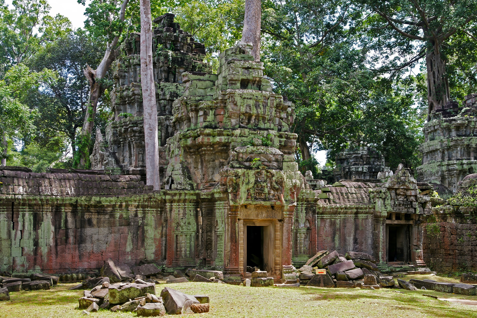 Ta Prohm ("königliches Kloster") ist ein zwischen dem späten 12. und frühen 13. Jahrhundert erbauter Tempel. Der Ta Prohm wurde während der Herrschaft des letzten großen Königs des Khmer-Reiches  erbaut, einem Anhänger des Mahayana-Buddhismus.